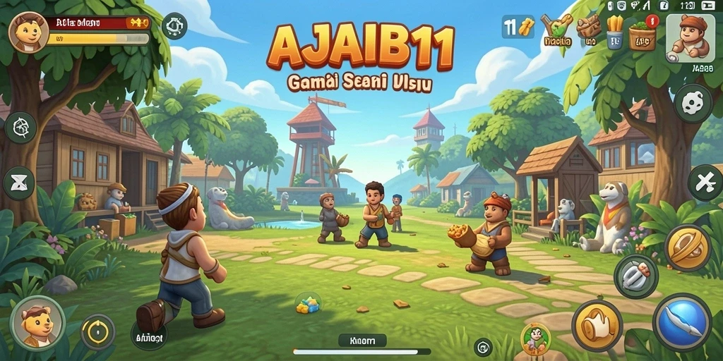 Tangkapan layar yang menunjukkan suasana seru permainan AJAIB11.