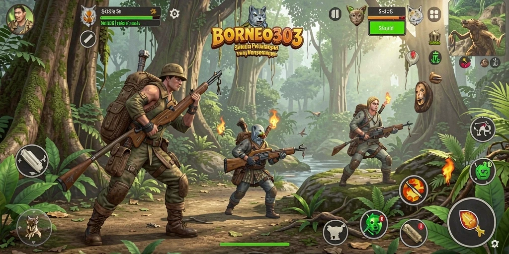 Tampilan gameplay BORNEO303 yang menakjubkan dalam dunia simulasi.