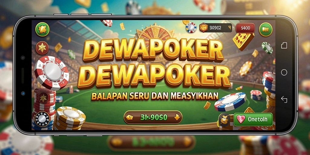 Screenshot gameplay DEWAPOKER dengan aksi balap yang intens.