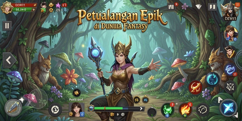 Gambaran gameplay DEWI11 yang seru dan penuh petualangan.