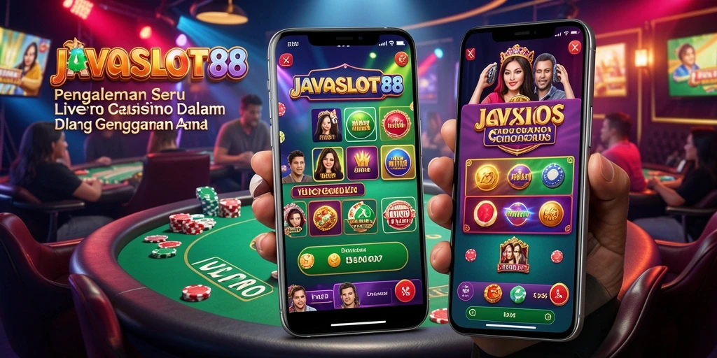 Tampilan menarik gameplay Live Casino di JAVASLOT88.