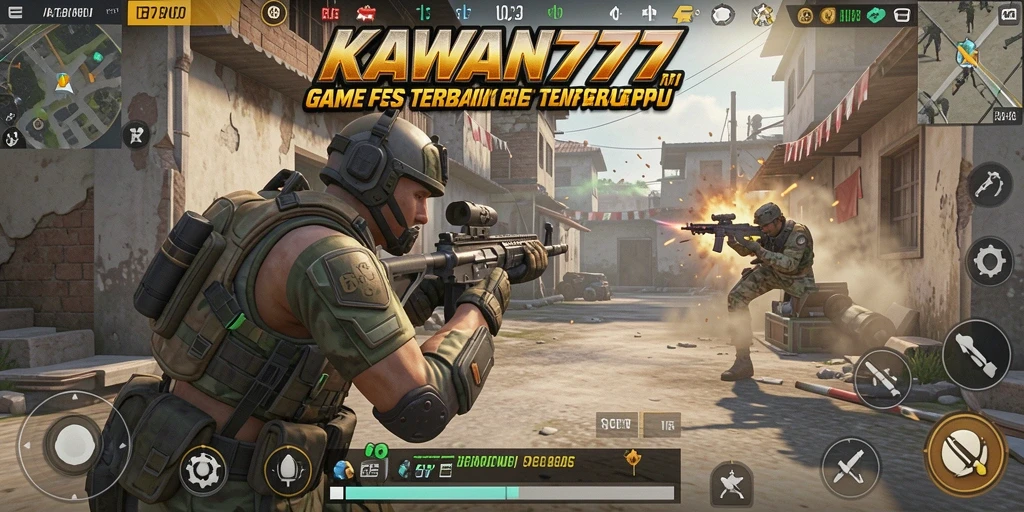 Screenshot KAWAN777 menampilkan aksi tembak-menembak yang mendebarkan.
