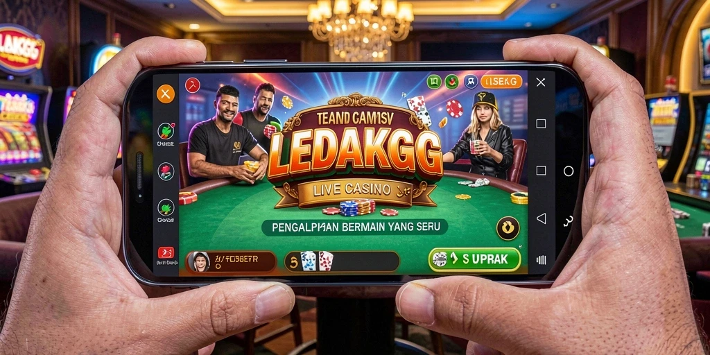 Tampilan gameplay Live Casino yang menegangkan dan interaktif di LEDAKGG.