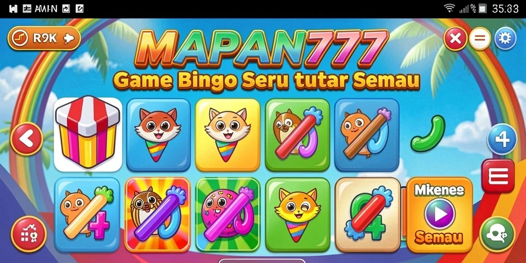Tampilan gameplay seru MAPAN777 dengan interaksi pemain Bingo.