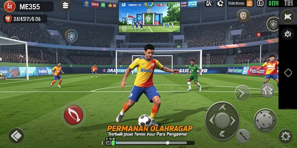 Gameplay seru di ME355 yang menampilkan pertandingan olahraga.