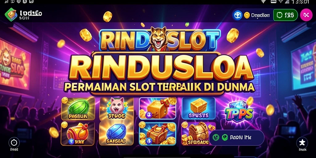 Tampilan gameplay RINDUSLOT yang penuh warna dan seru.