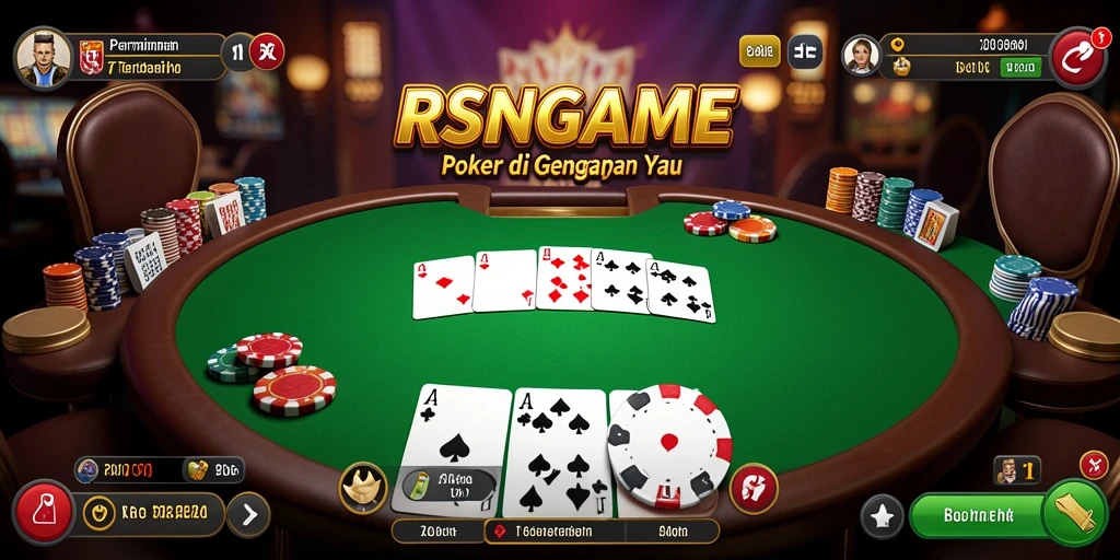 Screenshot RSNGAME menampilkan gameplay Poker yang menarik dan interaktif.