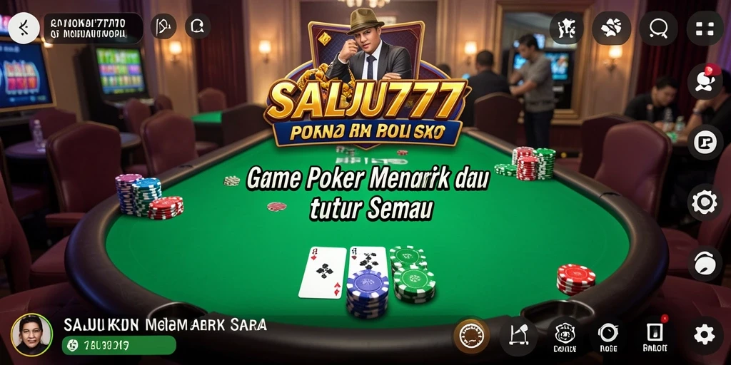 Tangkapan layar utama SALJU777 menampilkan aksi seru permainan Poker.