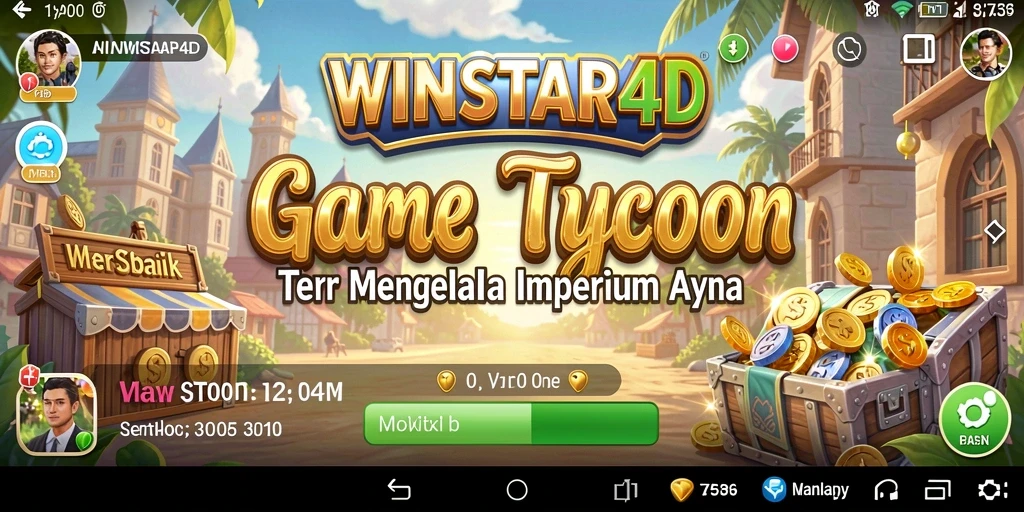 Tampilan gameplay <strong>WINSTAR4D</strong> yang seru dalam membangun imperium bisnis.